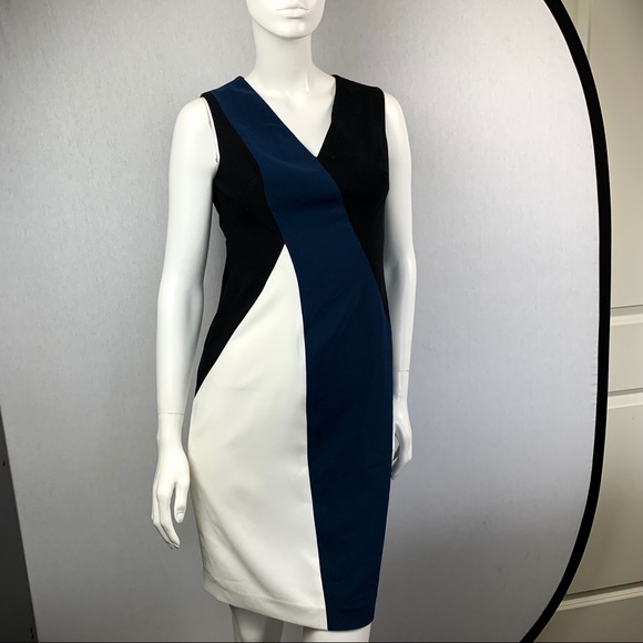 NWOT Anne Klein Colorblock Work Career Midi Dress - Picture 11 of 12